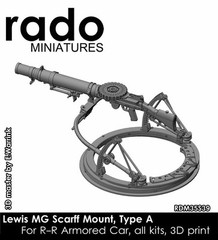 Rado Miniatures 1/35 Lewis MG with Scarff Mount Type A for RR Armoured Cars