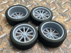 1/24 Scale: 21/20 inch Rambler Wheels/tires for Model Car. Resin; 1/25; 3D Print