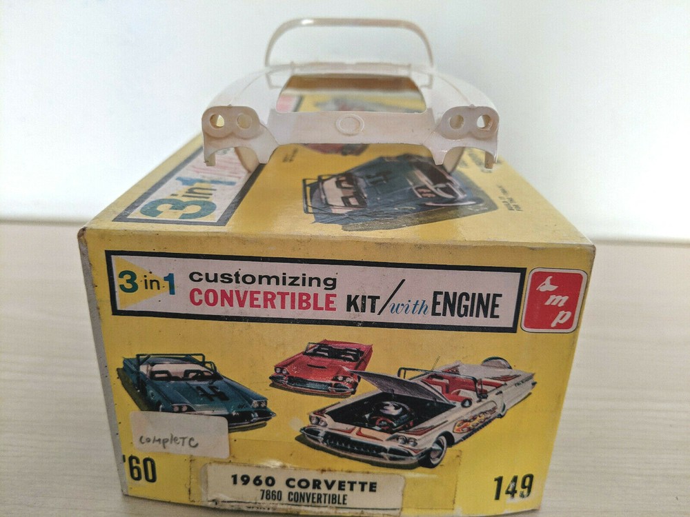 SUPER RARE! ORIGINAL SMP AMT 1960 CHEVY CORVETTE CONVERTIBLE Model Kit GORGEOUS!