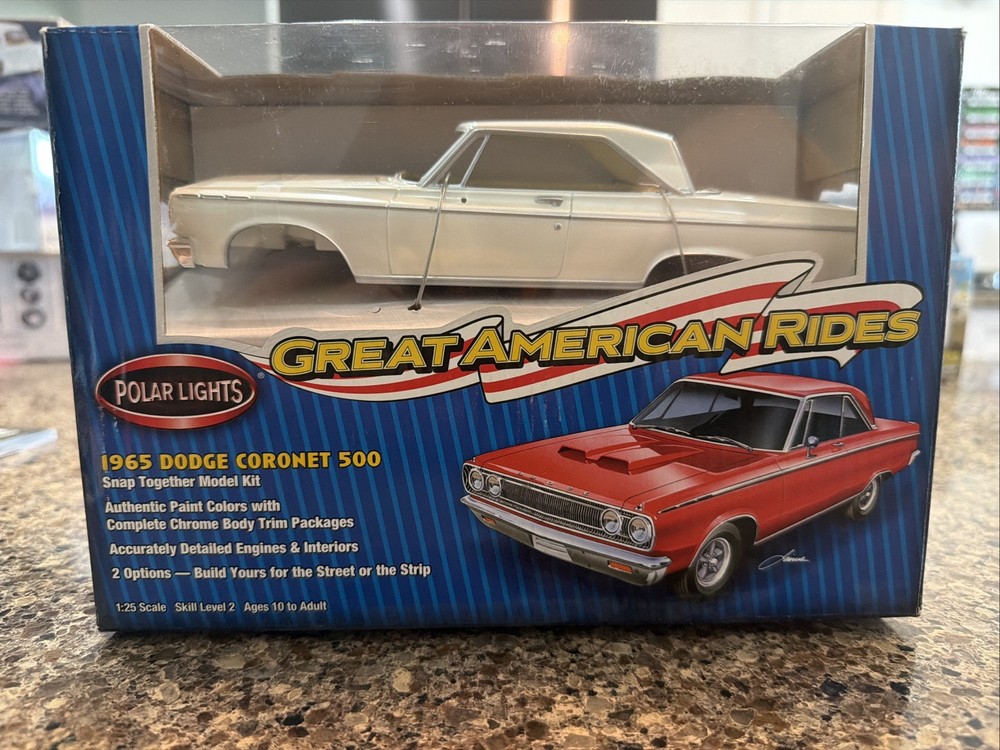POLAR LIGHTS 1965 DODGE CORONET 500 WHITE PAINT FACTORY SEALED! CIRCA 2004! VMCP