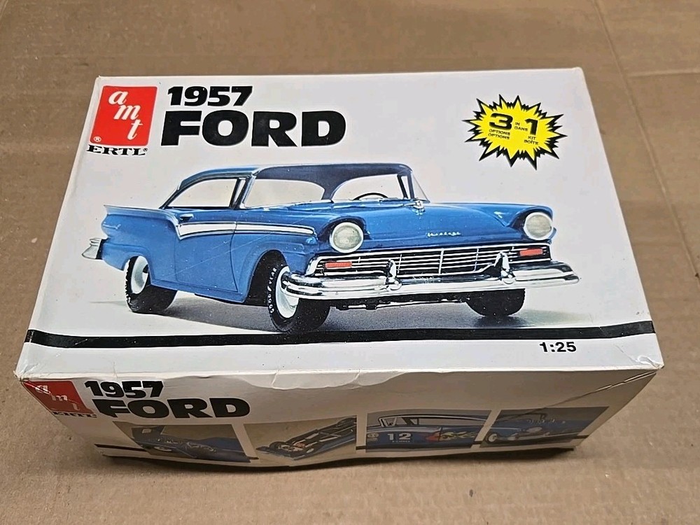 Amt/Ertl 1957 Ford 3 in 1 Model Kit 1/25 Open Box READ DESCRIPTION