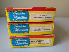 3 Ideal Toy Co Precision Miniatures Airplane Helicopter Model Kits