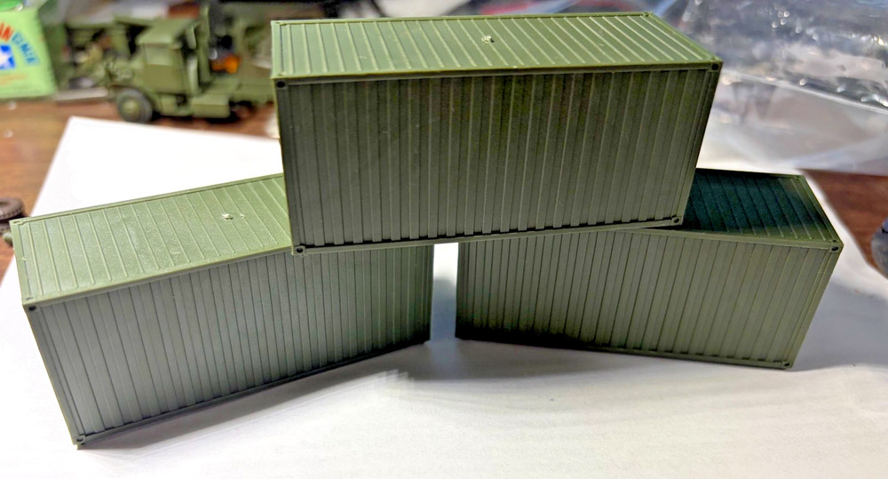 Roco Minitanks twenty foot shipping container green Lima35 1/87