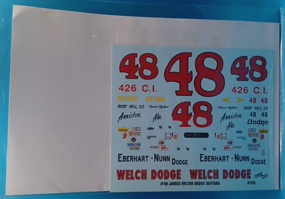 Power Slide | No. 310 | 1:25 #48 James Hylton Dodge Daytona Decals