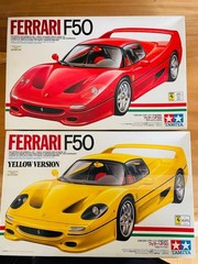Lot of 2 Tamiya Ferrari F50 1/24 Model Kits – Red & Yellow Color Set, Unbuilt