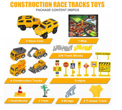 City Truck Create A Road 260 PCS Construction Race Tracks Toys STEM Engineering