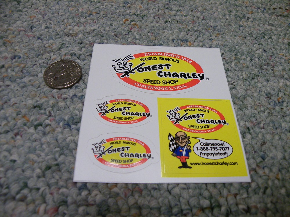 Decals / Stickers Honest Charley Speed Shop 3 3/4″ x 3 1/2″ sheet D2