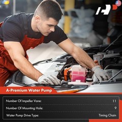 A-Premium Engine Water Pump W/Pulley [DOHC, 6Cyl 3.5L 3.7L] Compatible with