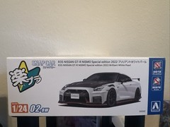 Aoshima 1:24 Snap Car No.02-BW R35 NISSAN GT-R NISMO plastic model kit