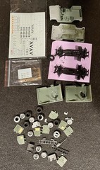 4 Various Mini Trucks Model Kits 1/72 US Seller Opened Started Incomplete
