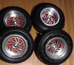 CUSTOM CHROME “SWIRL” WHEELS GT RADIAL GOODYEAR REAR BLACK WALL TIRES+NON-BRAND