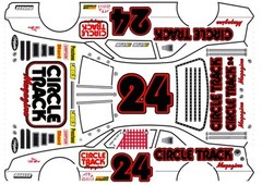 #24 Circle Track Black Numbers 1/24th – 1/25th Scale Waterslide Decals
