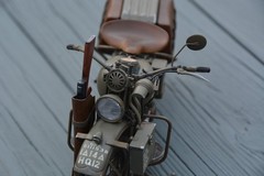 WWII Harley-Davidson WLA 750 Pro Built 1:9 Scale Italeri Motorcycle NICE!