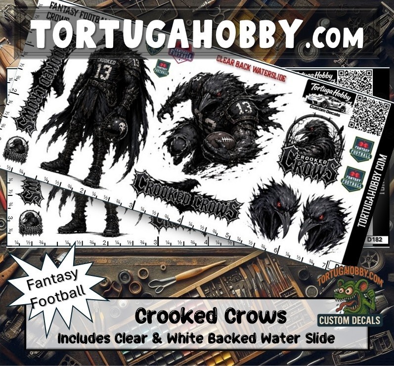 Fantasy Football – Crooked Crows – Waterslide Decals for Your favorite Hobby