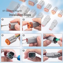 GUIRUIMOON DT Connector Kit: 2, 3, 4, 6, 8, 12 Pin Waterproof Wire Connectors