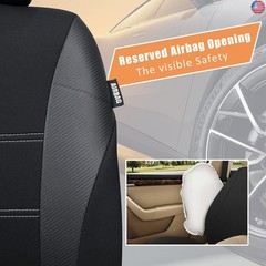 Champlus Car Seat Covers, Carbon Fibre and Durable Breathable Mesh 2 Front