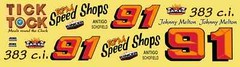 #91 Johnny Melton RPM Speed Shops 1/24th – 1/25th Scale Slot Car Decals NASCAR