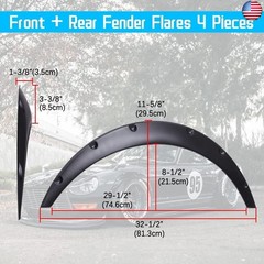 DREAMIZER 80cm Fender Flares Universal for Cars – Wide Body Kit 35mm Flexible