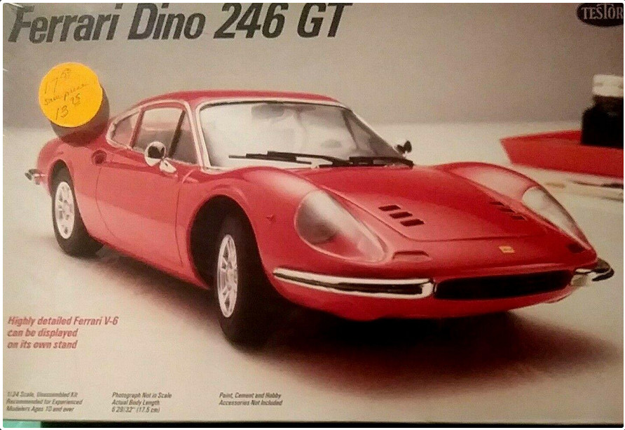 M37 Sealed Testors Fujimi 1/24 Ferrari Dino 246 GT 395 Model Kit 1969 original