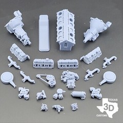 GMC V12 702 with stock intakes model engine resin 3D printed 1:24-1:8 scale