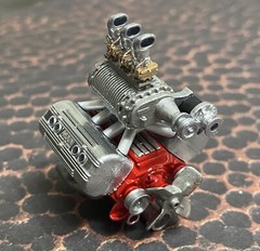 1/24 Scale: Supercharged Ford Flathead Engine W/ Ardun Heads; Resin; 3D Print.