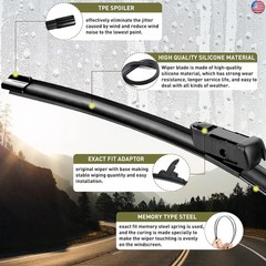 24″+17″+13″ Windshield Wiper Blades Premium All-Season Durable and Quiet