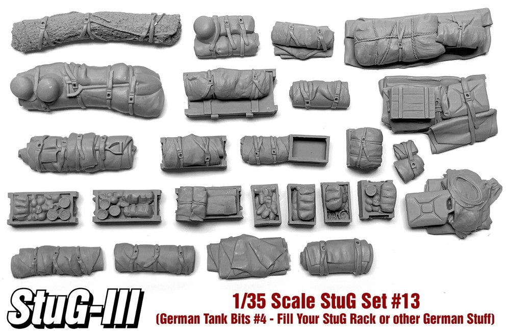 1/35 German WWII “Tank Bits 4” Stug Set #13 (26 Pieces) – Value Gear Resin