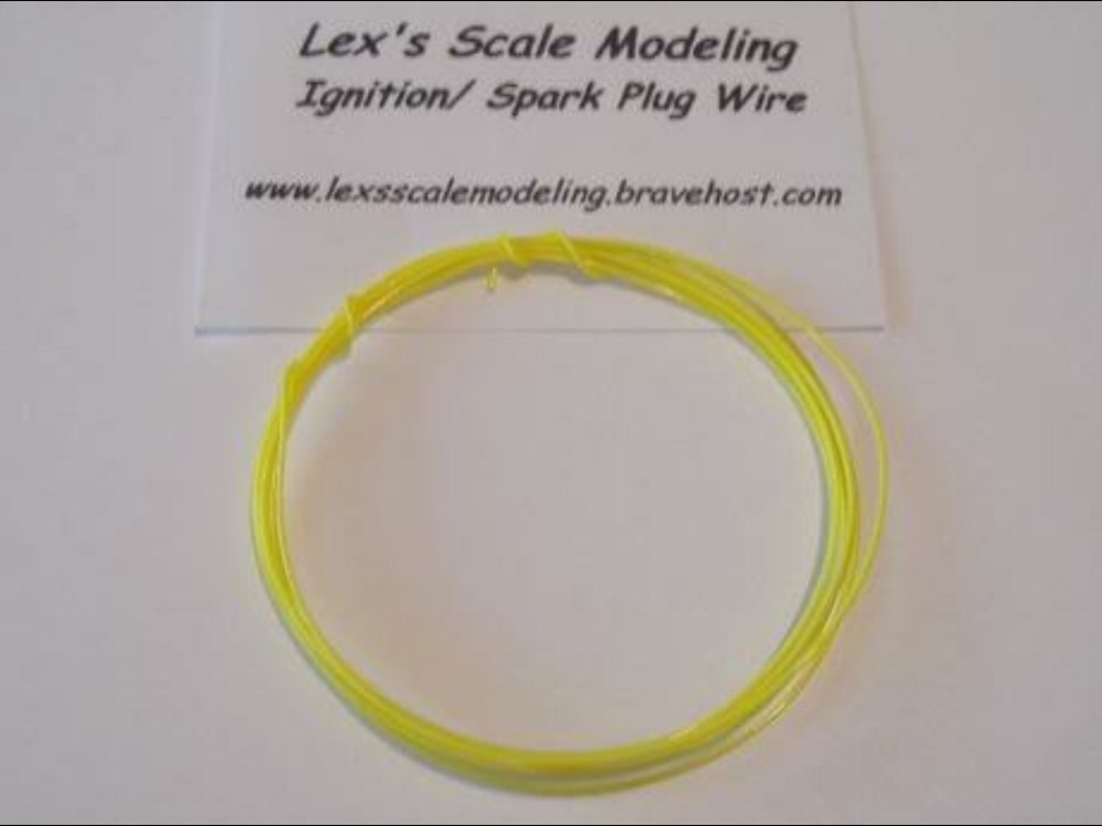 LEX’S SCALE MODELING Ignition Spark Plug Wire in Yellow 1/24 1/25 Models 3FT.