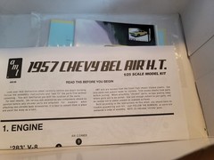 AMT 1957 Chevy Bel Air Model Kit Car Scale 1:25 – Blue/White, Round 2, Open Box