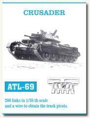 Friulmodel Metal Tracks for 1/35 British Crusader Tank (260 links) ATL-69