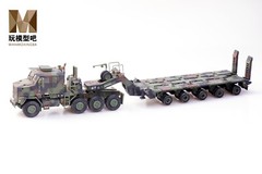 1：72 Oshkosh M1070 Heavy Tank Trailer NATO Tricolor Painting Metal+Plastic Model