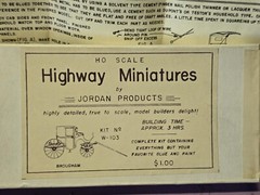 Vintage Jordan Highway Miniatures BROUGHAM W-103 HO Model 1/87 For Railroads