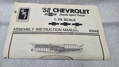 LOOK AMT ERTL 58 CHEVROLET IMPALA COUPE SCALE 1/25 MODEL KIT OPEN BOX