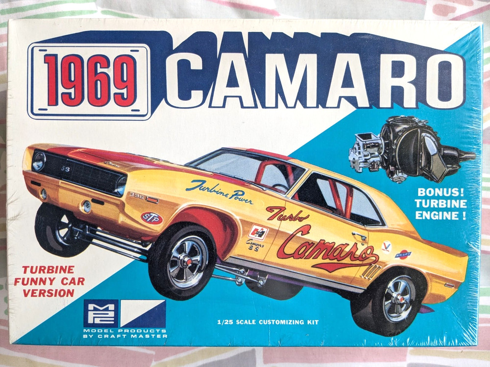 ULTRA RARE *FACTORY-SEALED ORIGINAL VINTAGE MPC 1969 CAMARO FUNNY CAR KIT *L@@K!