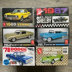 Lot of 6 AMT MPC 1/25 Car Model Kits Yenko Shelby Bel Air Corvette Dodge NEW