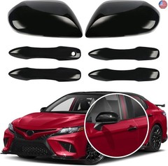 Glossy Black Side Door Mirror Covers and Handle Caps Replace for 2018 2019 2020