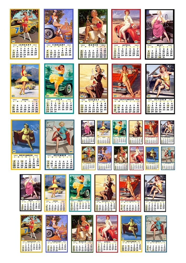 1:25 G scale model car 1959 NAPA pin up calendar