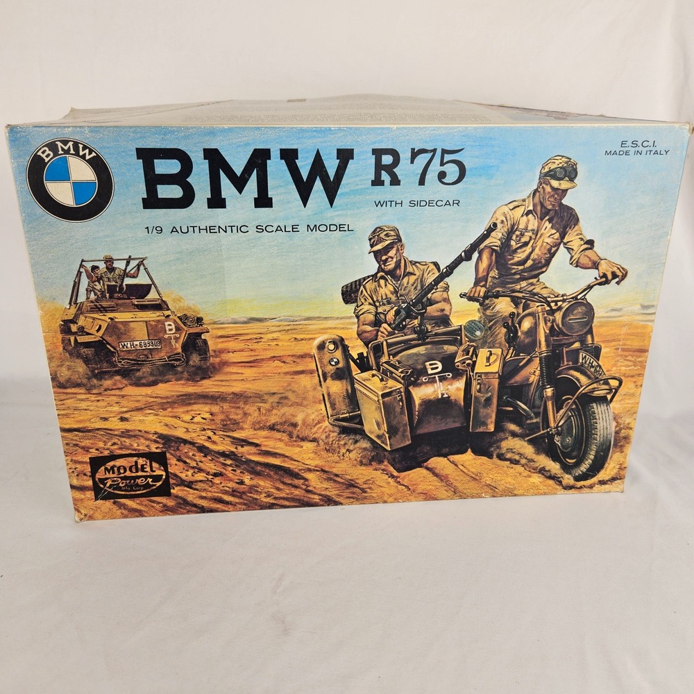 Vintage ESCI BMW R75 w/ Sidecar 1/9 Scale Plastic Model Kit