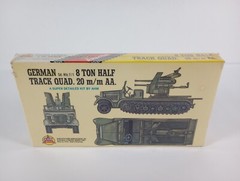 German 8 Ton Half Track Quad. 20 m/m AA AHM 1:72 Model Kit 552 Sealed Box 1974