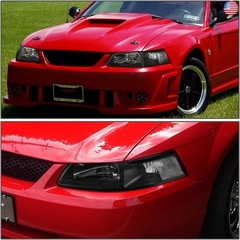 DNA MOTORING HL-OH-FM99-BK-CL1 Black Housing Headlights Replacement Compatible