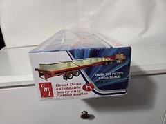 Amt 1-25 Scale Great Dane Extendable Heavy Duty Flatbed Trailer Sealed New Nice