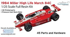 1984 Miller Penske March 84C 1/25 scale Al Unser Indy resin full kit Indycar