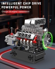 Interactive V8 Engine Model Kit 855 Pieces – Educational STEM Toy for Adults