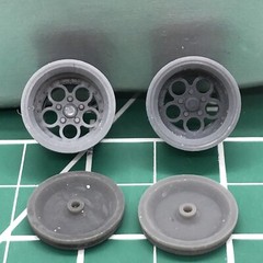 3D Printed WELD Drag Race MED Magnum REAR WHEELS & Backs 1/24 LBR Model Parts