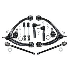 10PCS Front Upper Control Arms with Ball Joint Suspension Kit Tie Rod Ends