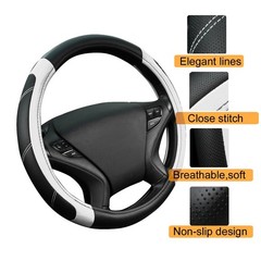 Car Pass Line Rider Microfiber Leather Sporty Steering Wheel Cover Universal