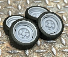 Resin 21/20 Inch: “Steelie” Model car Wheels/Tires 1/24 1/25 scale