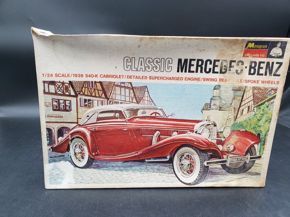 Vintage Monogram 1939 Mercedes-Benz 540K Cabriolet Model Car Kit 1/24 PC87 Used