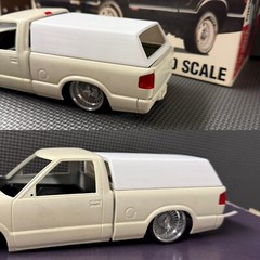 1:20 Chevy S-Series Bed Topper with no side windows. Model kit not included.