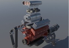 454 Big Block With High Rise Intake And Blower 3d printed